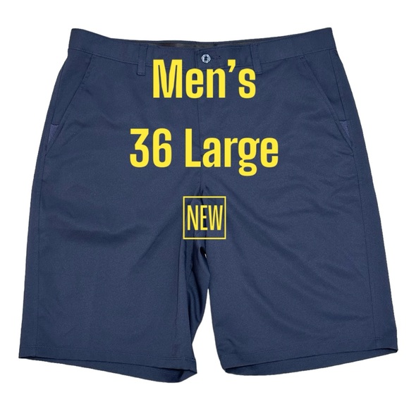 Men's FILA Sport 36 Large Golf Shorts Navy Blue Chino Khakis Athletic Grip Waist - Picture 2 of 10